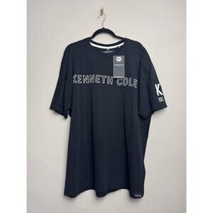Kenneth Cole Mens T Shirt Size 2X Black Short Sleeve Crew Neck Cotton Graphic